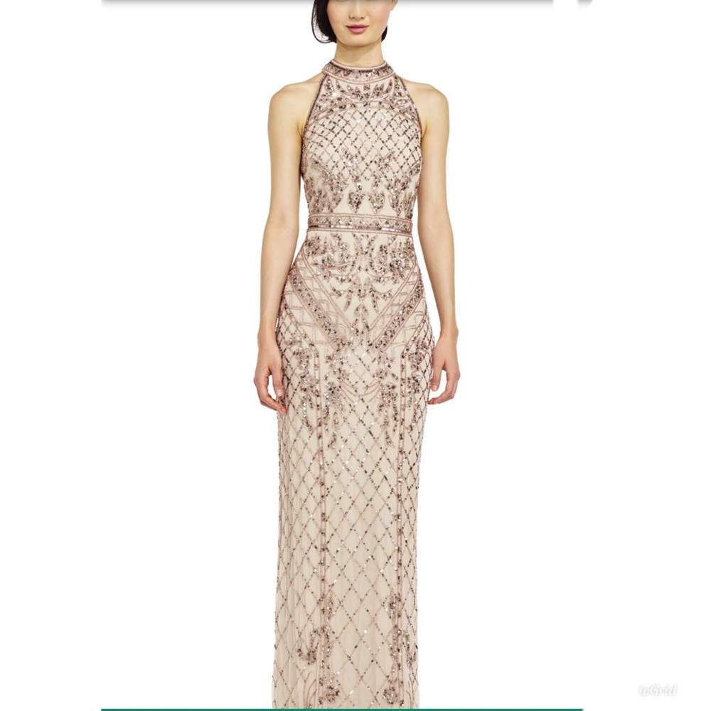 Adrianna Papell Long Jeweled Dress 💎